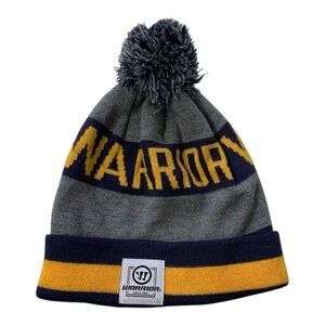Warrior Lacrosse Classic Toque Navy Blue/yellow  Winter Pom knit Beanie Hat